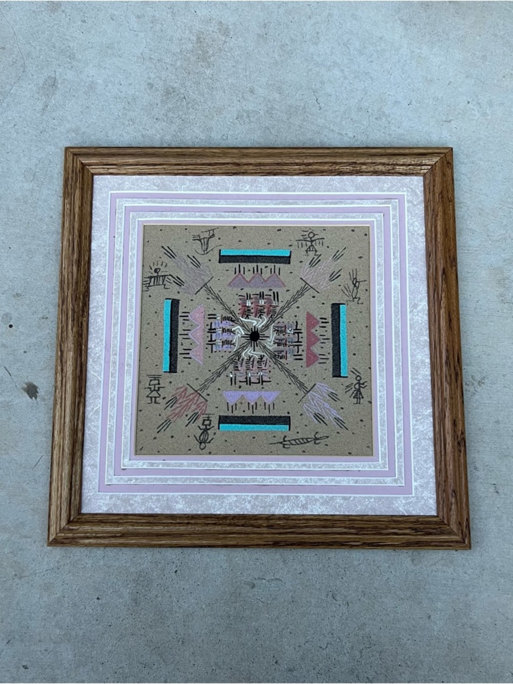 Vintage Authentic Navajo Sandpainting Artist Signed Certificate Of Authenticity